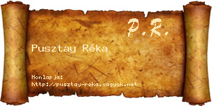Pusztay Réka névjegykártya