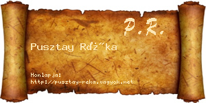 Pusztay Réka névjegykártya