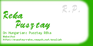reka pusztay business card
