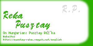 reka pusztay business card